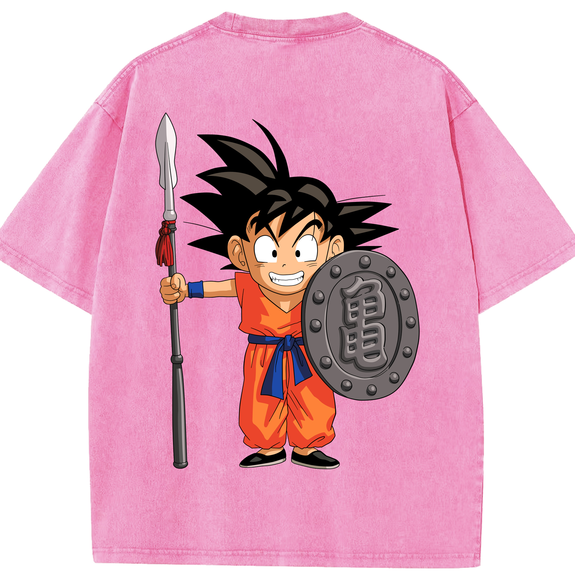 （画像用） ドラゴンボール 孫悟空（そん ごくう）Son Goku カカロット DRAGON BALL Kakarotto 綿100% ヴィンテージ風 半袖Tシャツ（背面プリント）